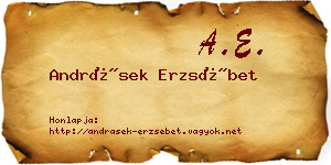 Andrásek Erzsébet névjegykártya