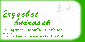 erzsebet andrasek business card